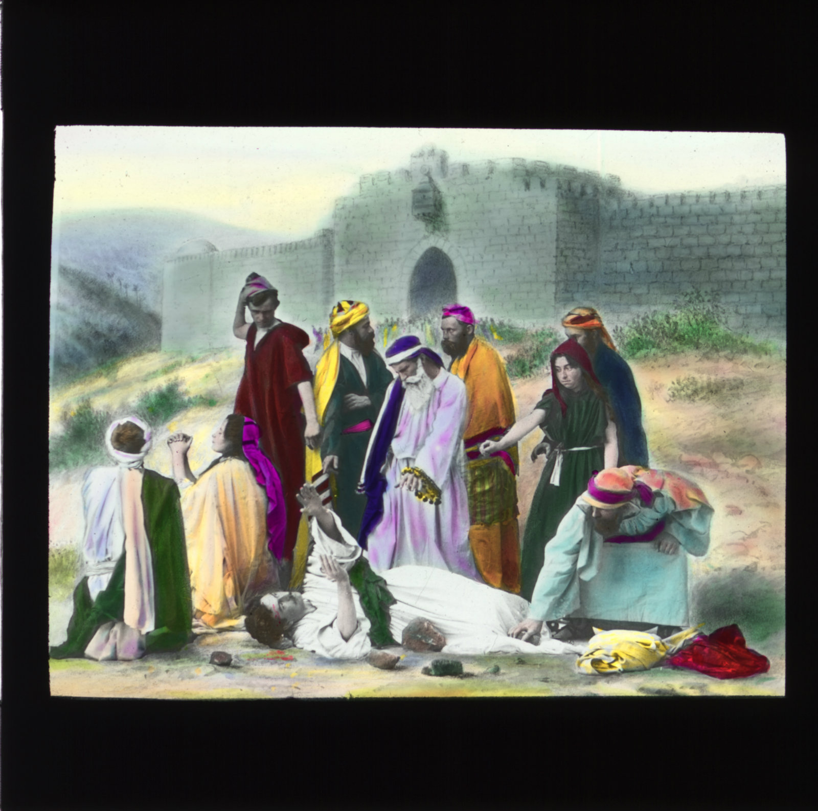 Martyr being stoned by crowd