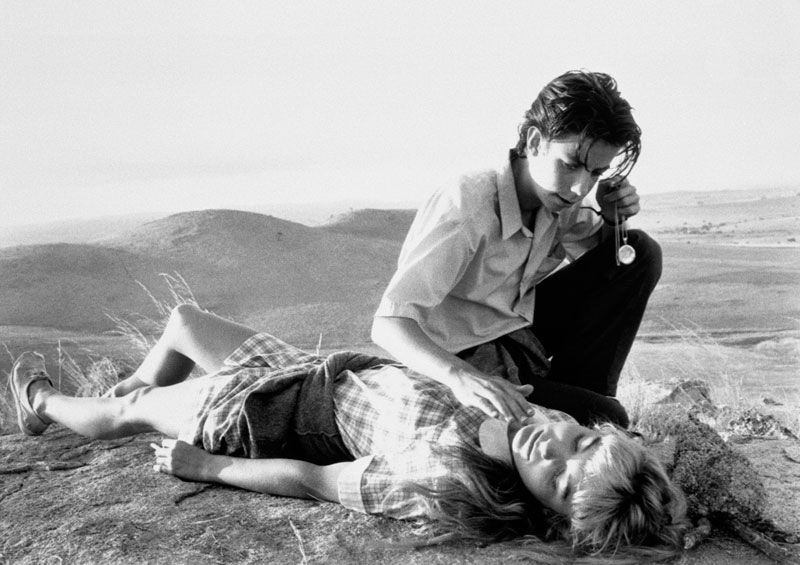 Noah Taylor as Danny trying to hypnotise Loene Carmen as Freya on Willy Hill.