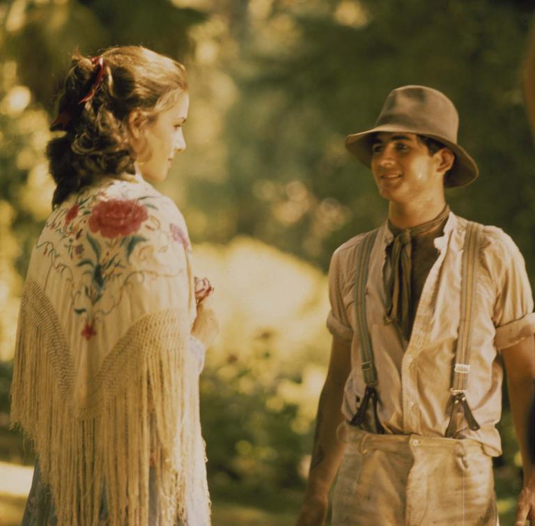 Karen Robson as Irma meets John Jarratt as Albert in a still from the original release of Picnic at Hanging Rock.