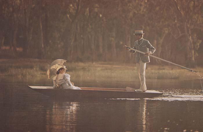 Michael takes Irma punting on a lake in a scene from the original release of Picnic at Hanging Rock Michael takes Irma punting on a lake in a scene from the original release of Picnic at Hanging Rock