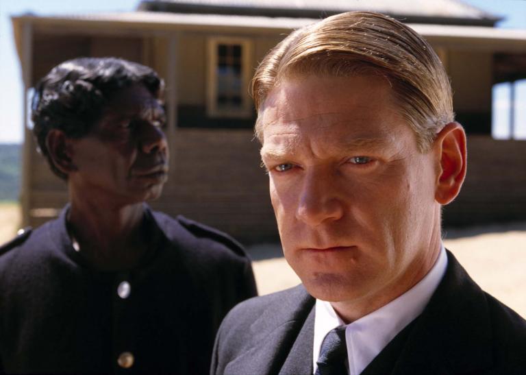 A still from the film Rabbit Proof Fence featuring David Gulpilil and Kenneth Branagh. A still from the film Rabbit Proof Fence featuring David Gulpilil and Kenneth Branagh.
