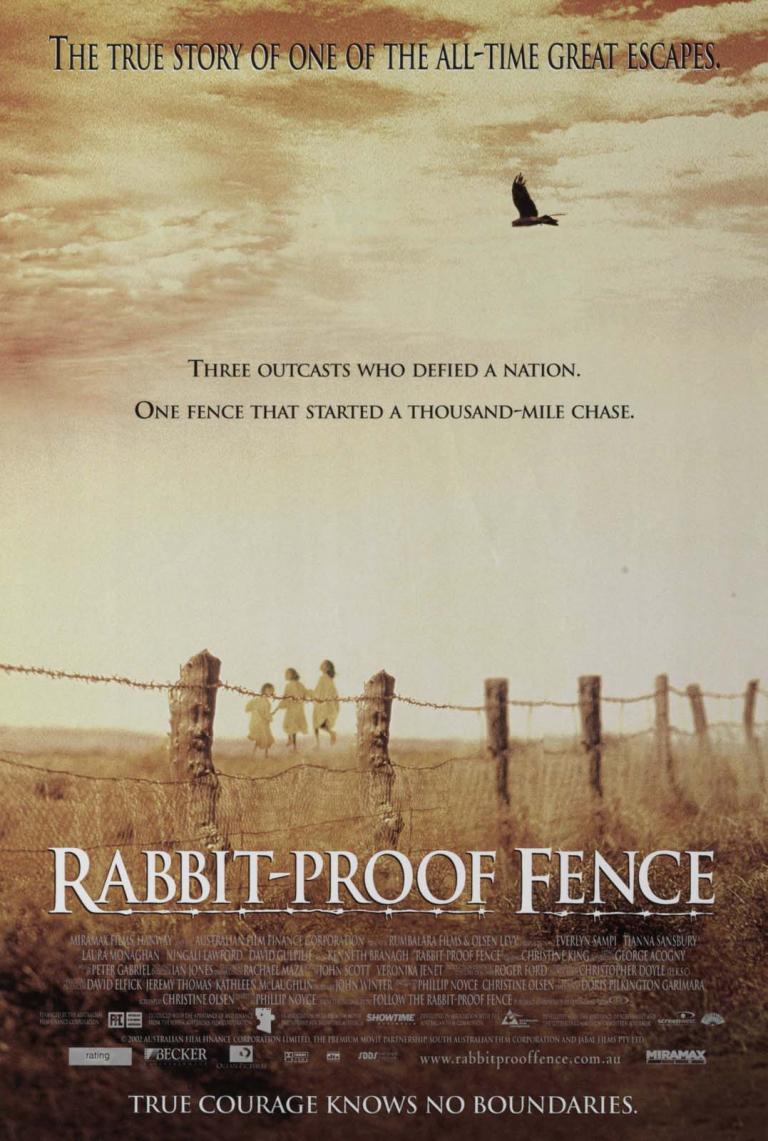 A draft of the American poster for the film Rabbit-Proof Fence.