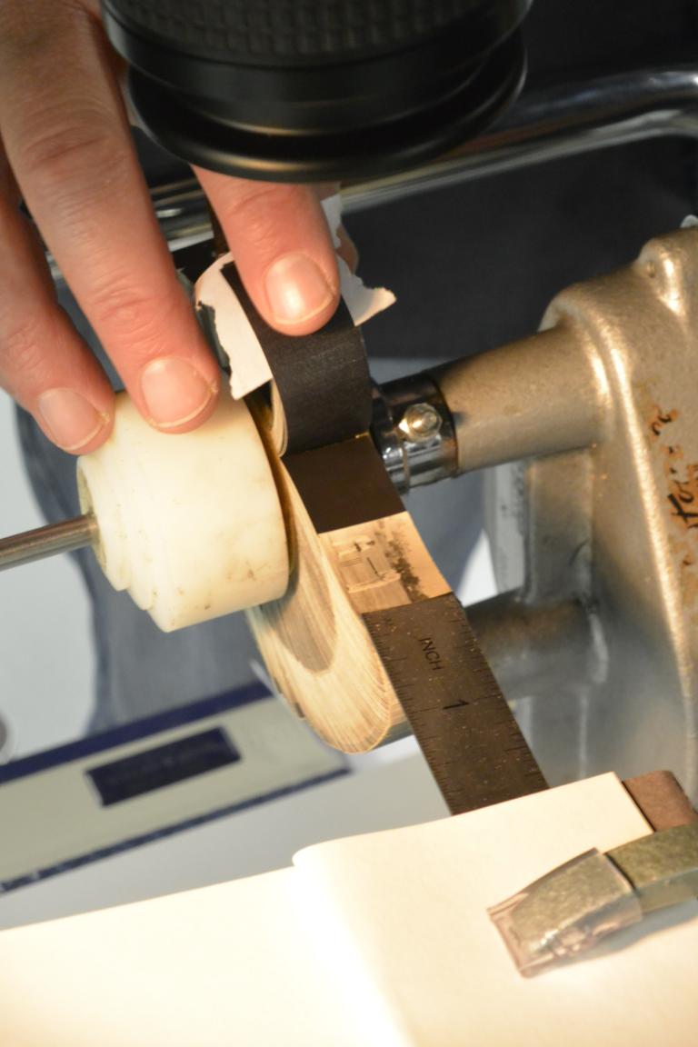 The cricket Kinora reel in the custom-made player 