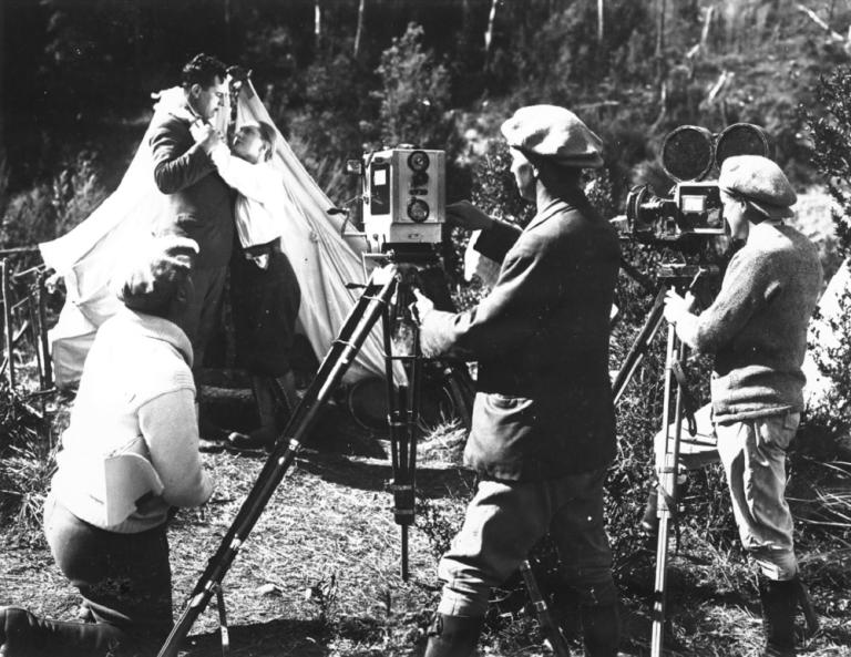 Camera crew filming 'Jewelled Nights' with Louise Lovely