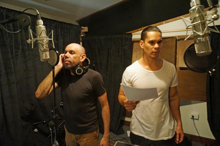 Two men in a recording studio