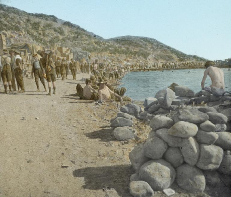 Soldiers swimming at Gallipoli Soldiers swimming at Gallipoli