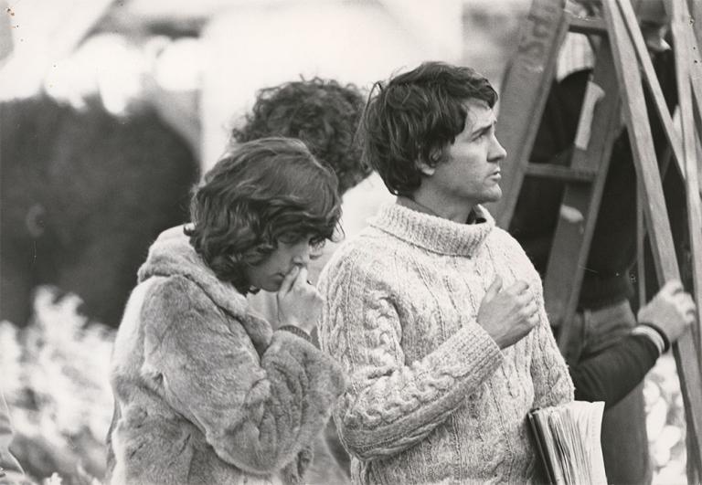 Director Donald Crombie on the set of Caddie, 1976