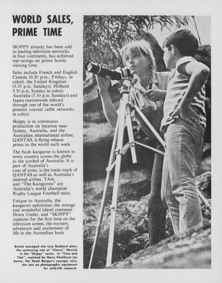 Double page from Skippy publicity brochure with photos from the show.