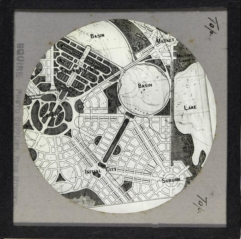 Glass slide focussing on the Eastern Lake and East Basin with only half of the Central Basin visible. 