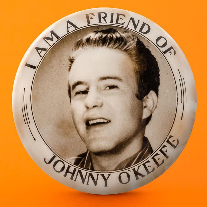 'I am a Friend of Johnny O'Keefe' metal pin badge 'I am a Friend of Johnny O'Keefe' metal pin badge