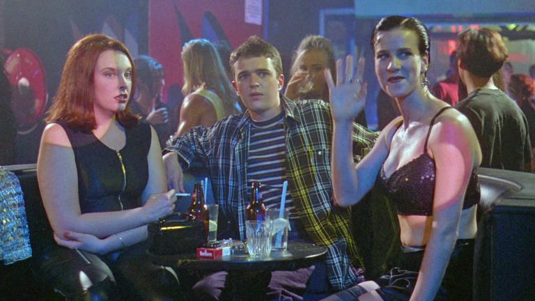 Muriel (Toni Collette), Brice (Matt Day) and Rhonda (Rachel Griffiths) out drinking