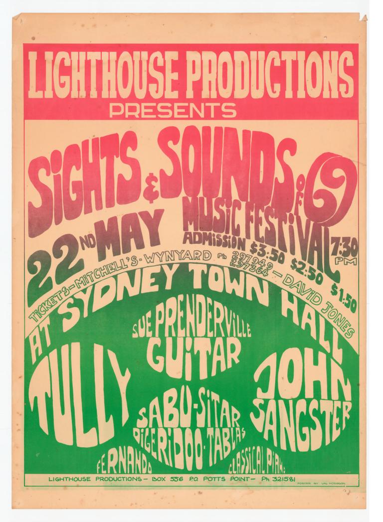 Sights and Sounds music festival poster, 1969