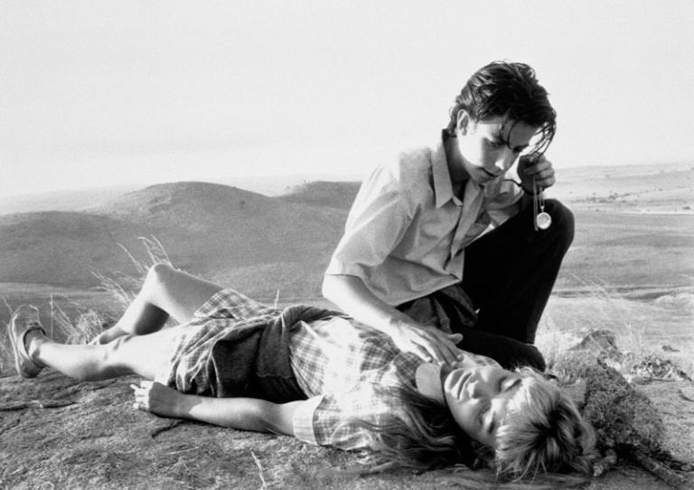 Noah Taylor as Danny trying to hypnotise Loene Carmen as Freya on Willy Hill.