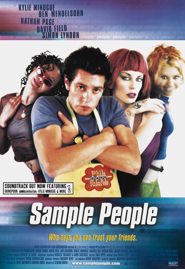Poster for the movie Sample People featuring Kylie Minogue and others.