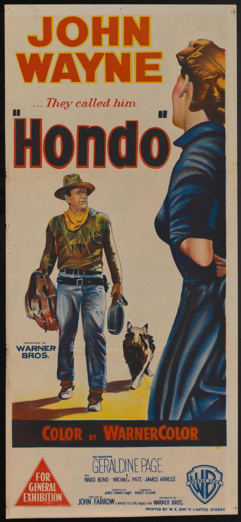 Poster for a film titled Hondo