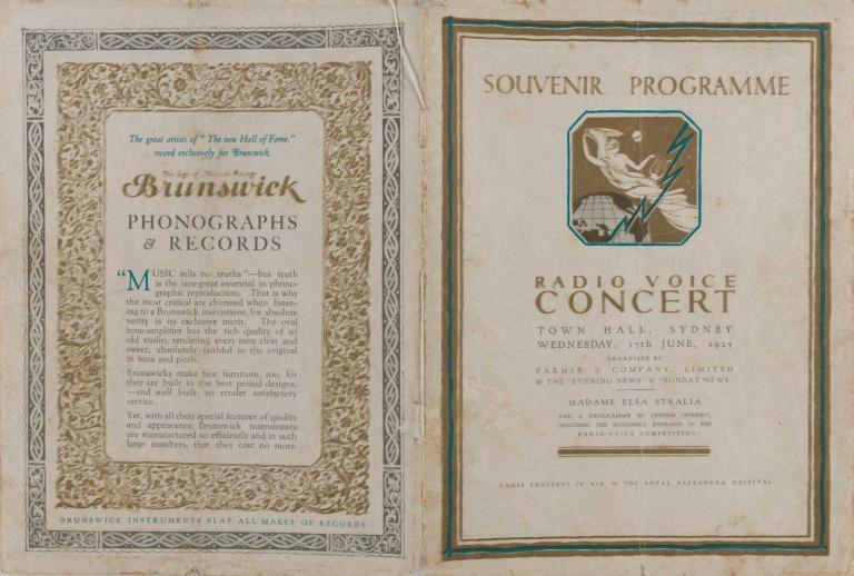 Front and back cover of a program for a radio concert in 1925.