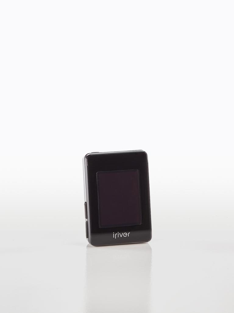 A small black iRiver branded digital audio player 