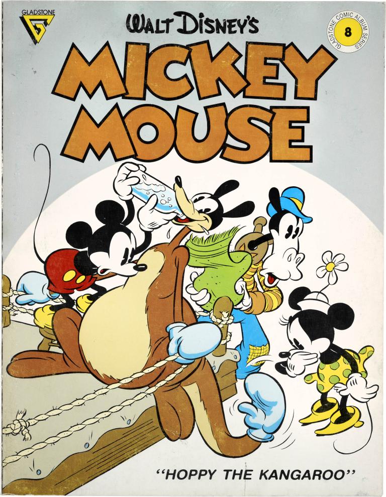 A poster for Hoppy the Kangaroo Disney Comic. 