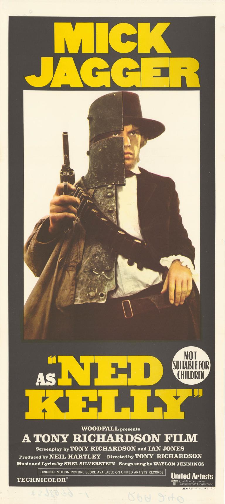 A poster of the Ned Kelly film starring Mick Jagger. 
