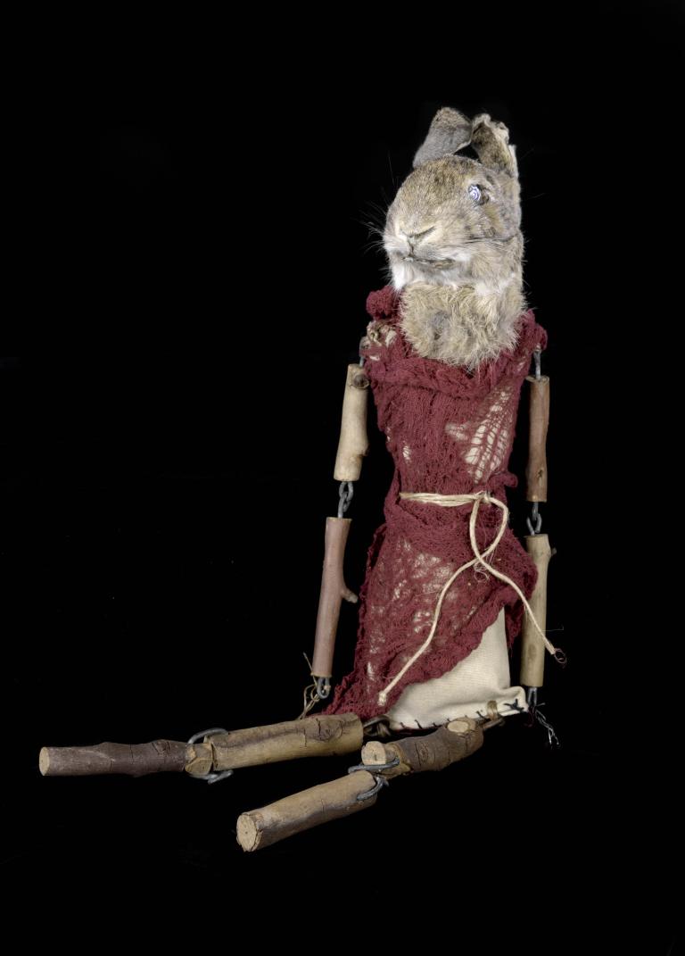 A prop doll in the shape of a rabbit used from 'True History of the Kelly Gang'.