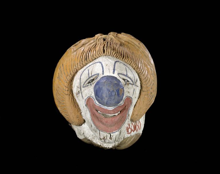  Bobo the Clown face carved from a coconut, iconic 1960s children’s TV character from Adelaide’s The Bobo Show
