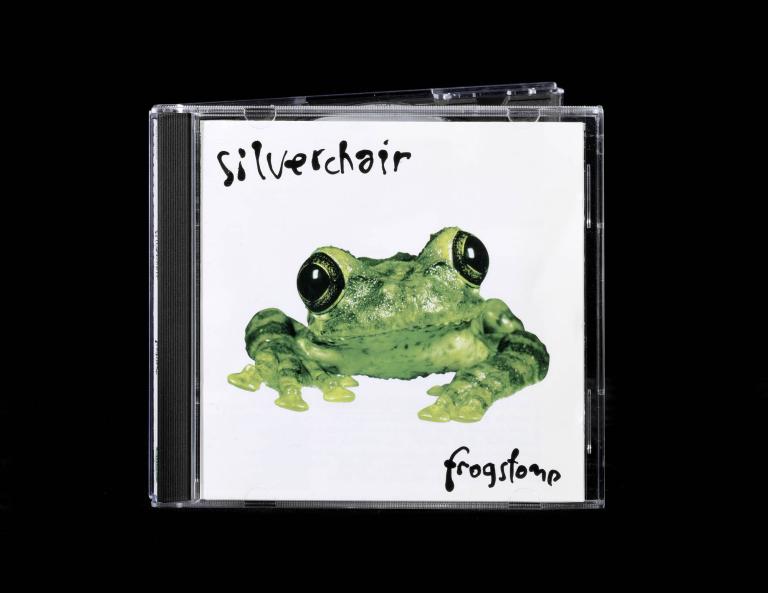 CD cover of Silverchair's 1995 album Frogstomp featuring a green frog illustration.