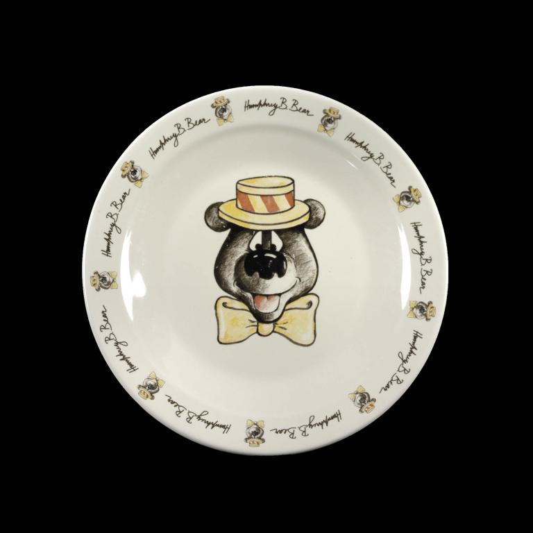 Humphrey B. Bear character illustration on ceramic plate, Australian children's television memorabilia