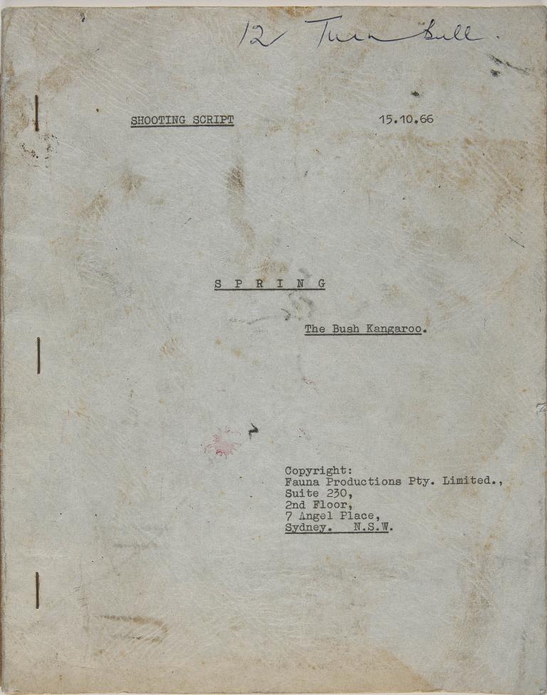 Cover of the 1966 shooting script for Skippy's pilot episode 