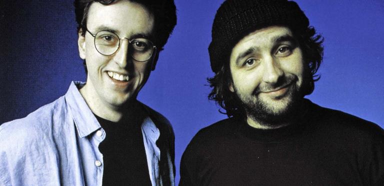 Tony Martin and Mick Molloy Poop Chute album promotional shot
