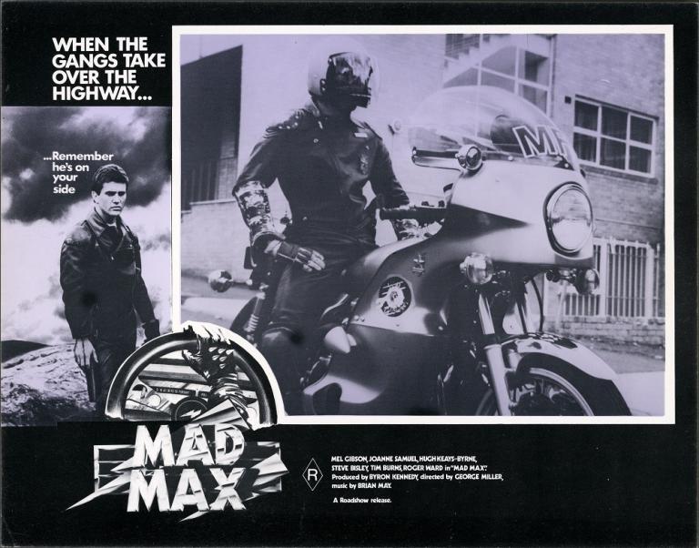 Mad Max 1 lobby card: Goose (Steve Bisley) astride his motorbike | National  Film and Sound Archive of Australia