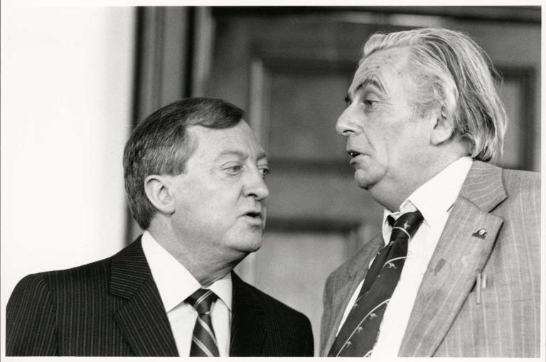 Graham Kennedy and Barrie Humphries (as Sir Les Patterson) from the film Les Patterson Saves the World 