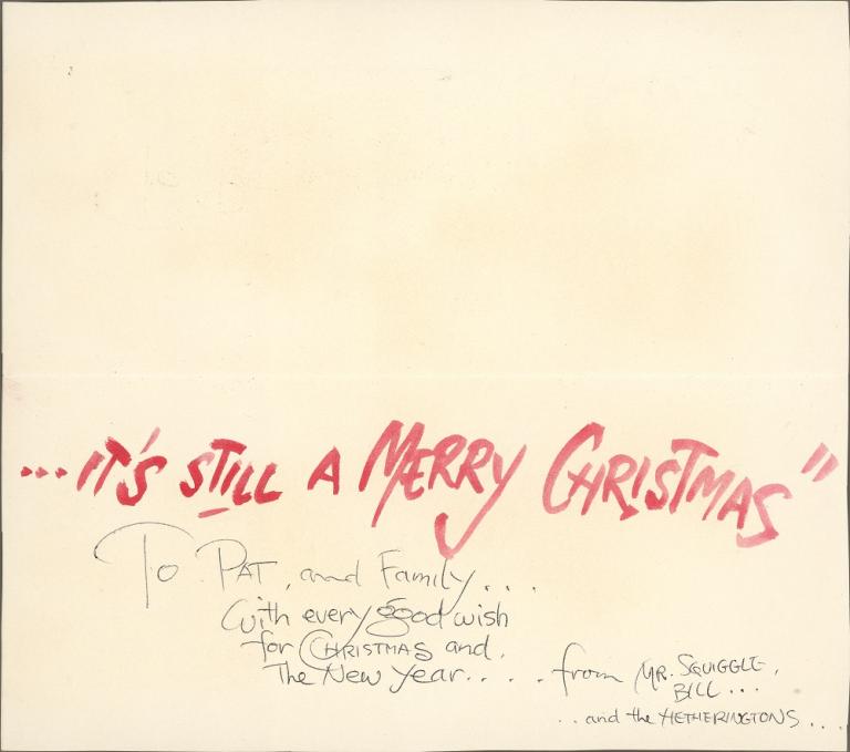 Handmade Christmas card in red and black text