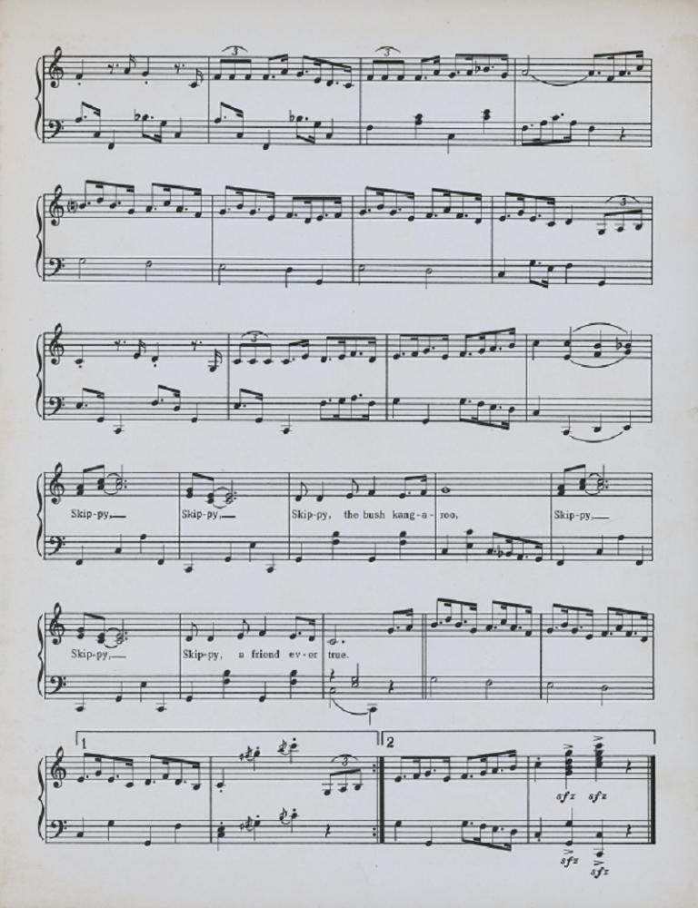 Second page of the Skippy theme tune sheet music.
