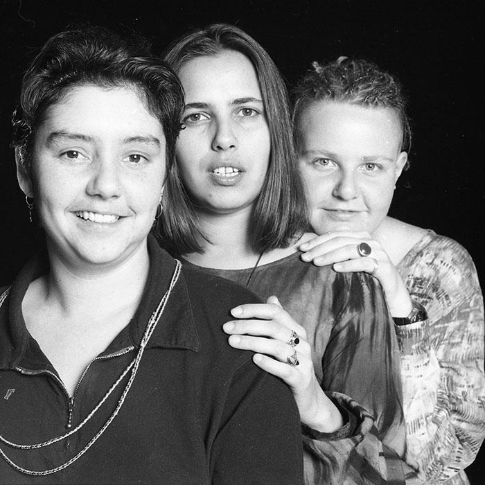 Tiddas Black and white image of three woman - Tiddas