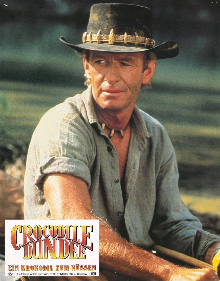 Lobby card showing Paul Hogan as Mick 'Crocodile' Dundee