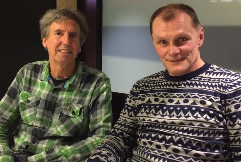 Two men, Robert Goodge and Gavin Campbell, seated and looking at the camera.