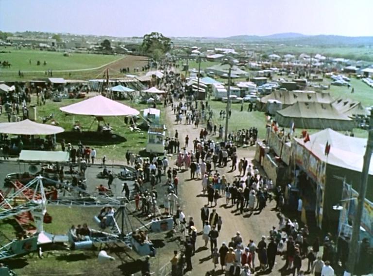 Aerial view of a funfair in Launceston
