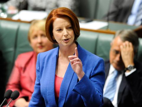 Prime Minister Julia Gillard pictured in Parliament in 2012.