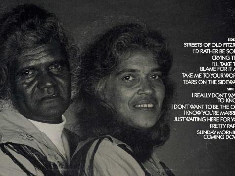 Head and shoulders shot of country musicians Harry and Wilga Williams.