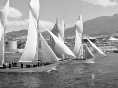 Sailing ships in a Tasmanian harbour