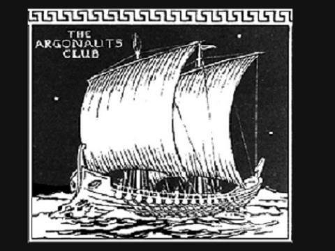 Graphic image of a Greek ship in full sail. Text reads 'The Argonauts Club'