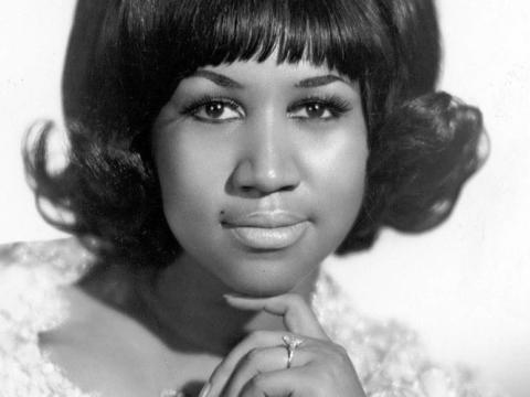 Aretha Franklin looks at the camera.
