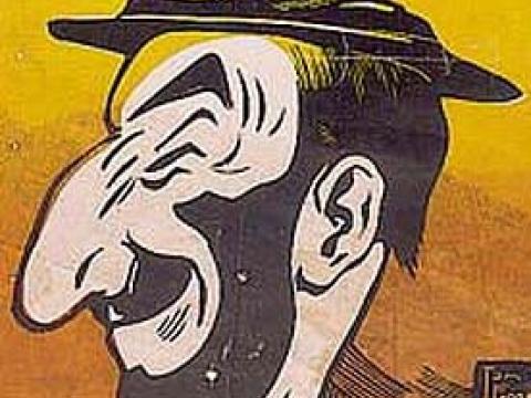 Caricature of Roy Rene from a Stiffy and Mo poster.