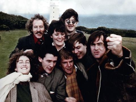 8 members of the band Goanna at Cape Otway lighthouse.