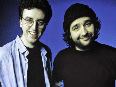 Tony Martin and Mick Molloy Poop Chute album promotional shot