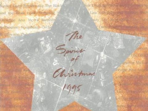 An album cover with a picture of a silver star on a gold background. Text reads 'The Spirit of Christmas 1995'.