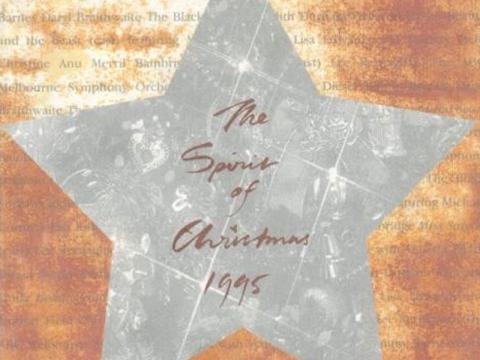 An album cover with a picture of a silver star on a gold background. Text reads 'The Spirit of Christmas 1995'.