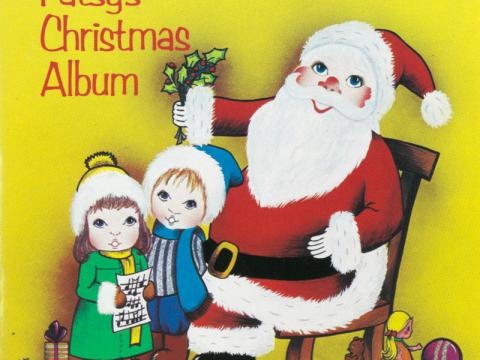 An album cover showing an illustration of Santa and two children. Text reads 'Patsy's Christmas Album'.