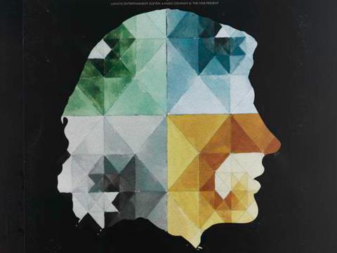 Part of a poster showing a silhouette of a man's head