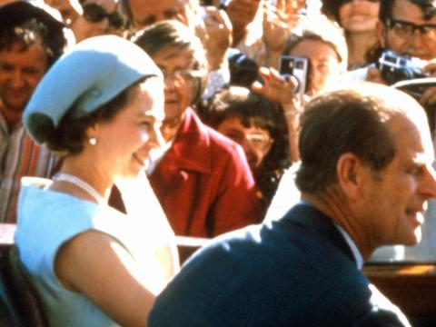 The Queen and Prince Philip arrive for the official opening ceremony of the Sydney Opera House in 1973.